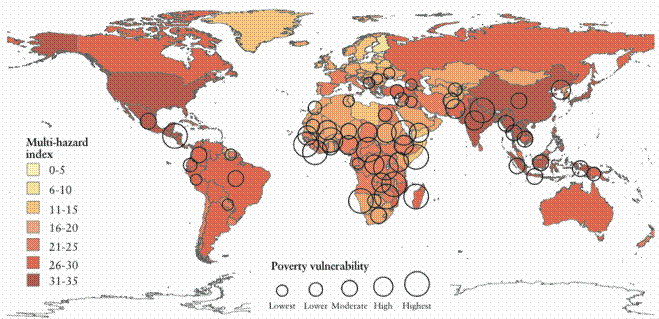 Hazards and vulnerability to poverty in 2030 Source: Overseas Development Institute
