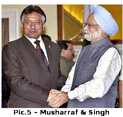 Text Box:  Pic.5  Musharraf & Singh