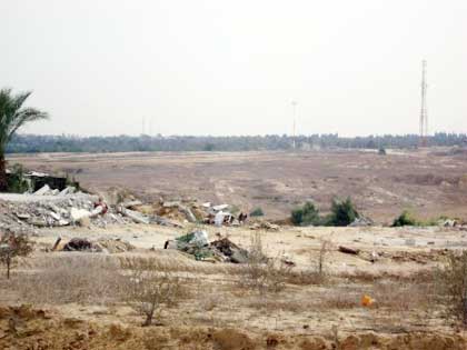 destroyed agricultural land, Wadi Salqa, eastern central Gaza