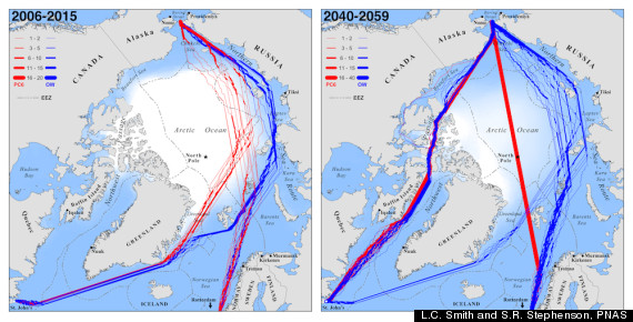 trans arctic shipping routes